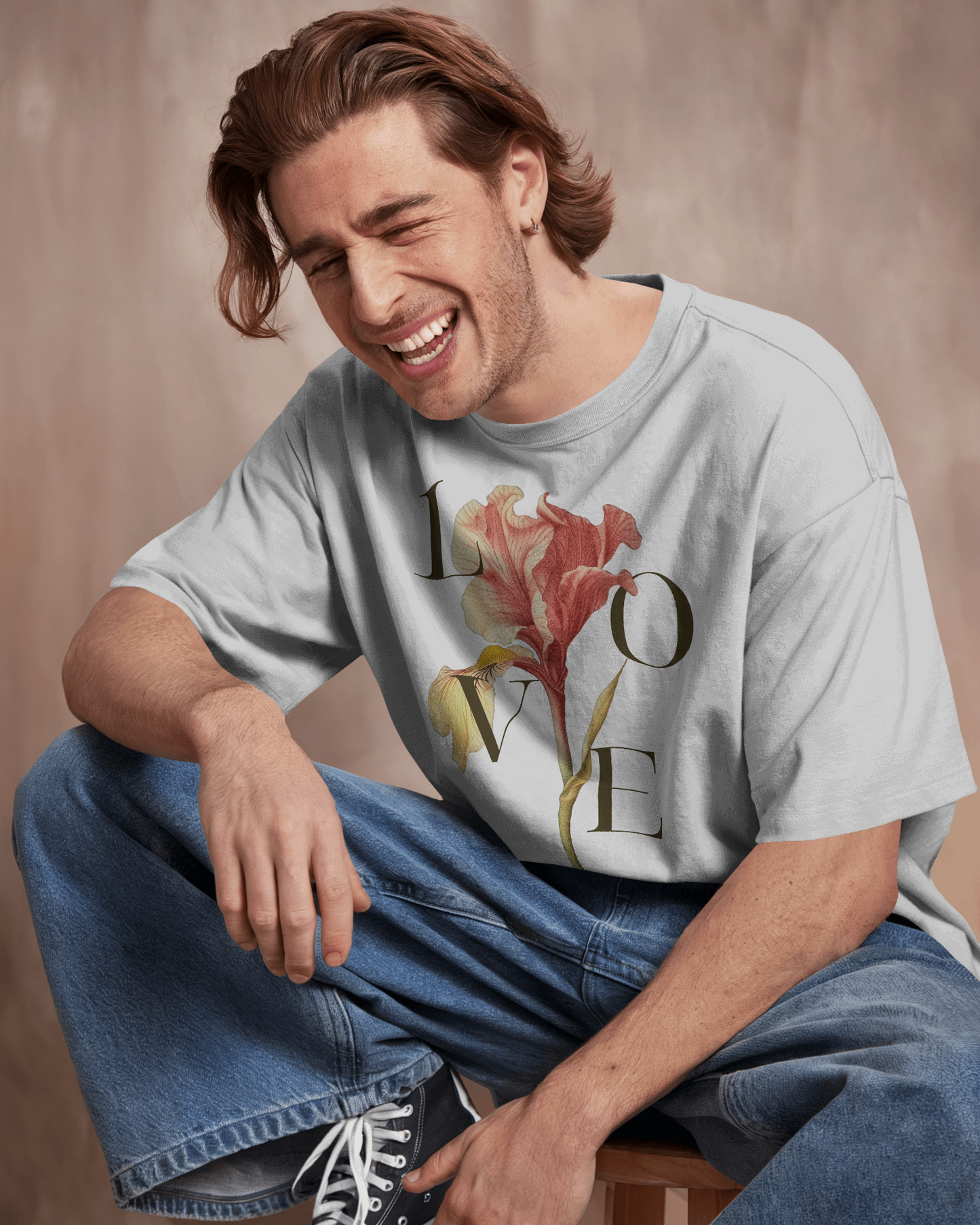 LOVE Blossom Relaxed Fit T-Shirt – Floral Graphic Streetwear Tee