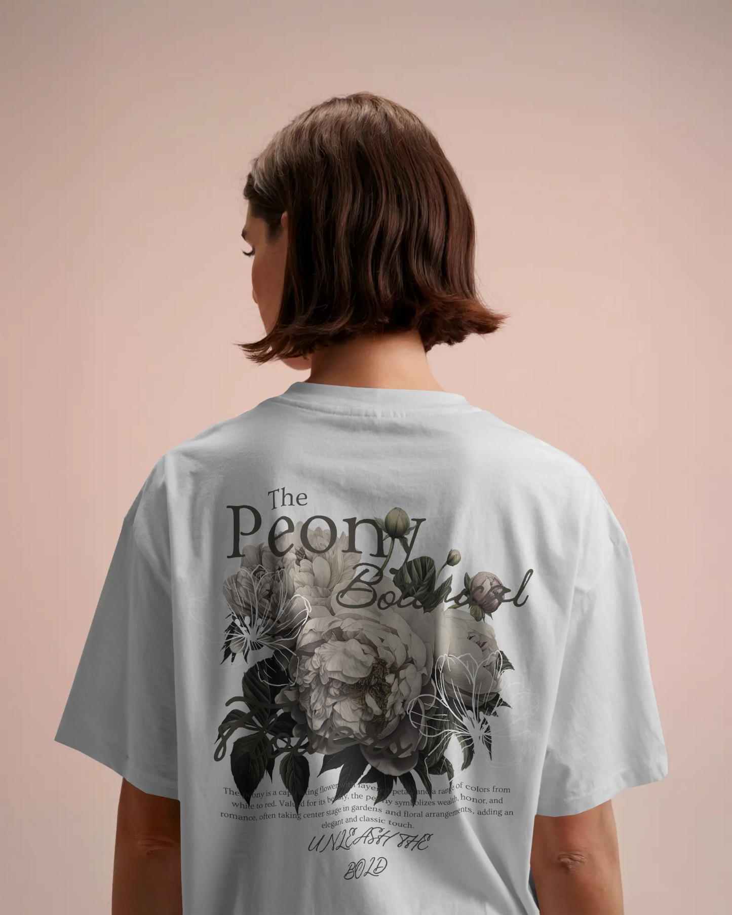 Peony Botanical Flowers Relaxed Fit T-Shirt – Unisex Streetwear