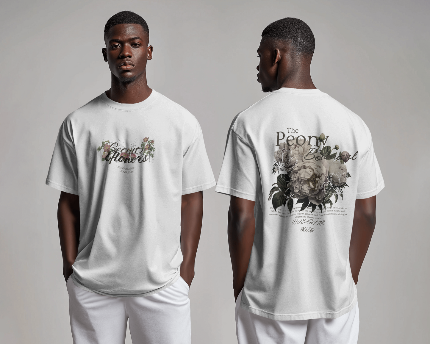 Peony Botanical Flowers Relaxed Fit T-Shirt – Unisex Streetwear