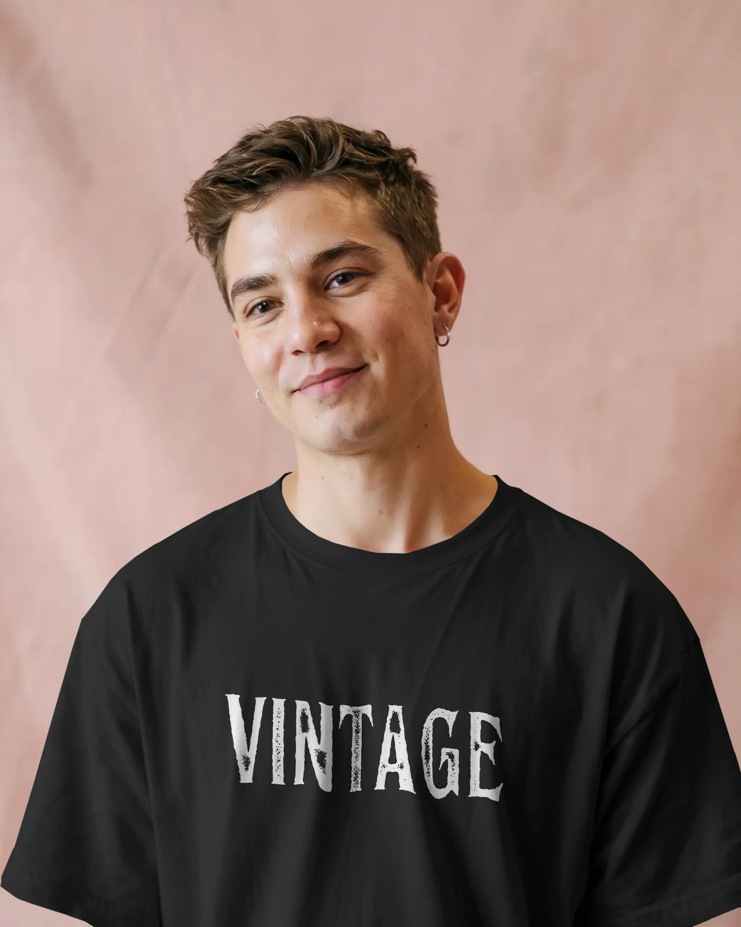 Vintage Vroom Vogue T-Shirt for Men – Black Relaxed Fit Streetwear Tee