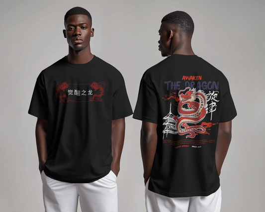 Awaken The Dragon Relaxed Fit T-Shirt – Japanese Streetwear Edition