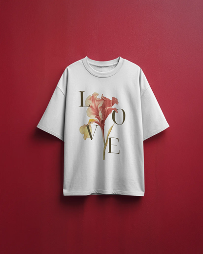 LOVE Blossom Relaxed Fit T-Shirt – Floral Graphic Streetwear Tee