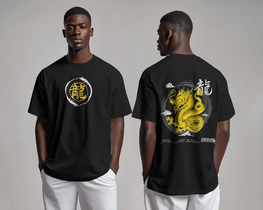 Golden Dragon Relaxed Fit T-Shirt – Japanese Streetwear Edition