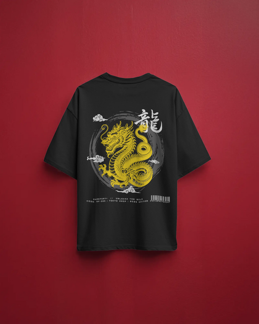 Golden Dragon Relaxed Fit T-Shirt – Japanese Streetwear Edition